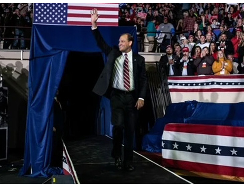 Andy Barr speaking at a rally